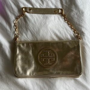 Gold Tory Burch Shoulder Bag